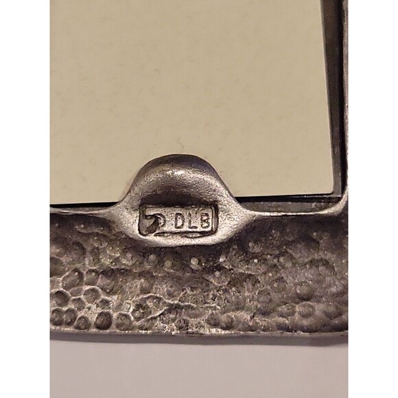 Vintage Signed DLB Pewter Picture Frame Hanging Ornament Evergreens Canoe - Picture 5 of 7